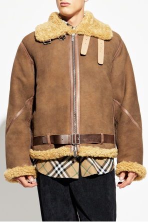 Burberry shearling coat mens best sale